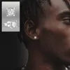 Hip Hop rapper Men Stud Earrings Jewelry Gold Silver foursquare Diamond 8mm colored square big zircon earrings night club Jewelry accessories 1474