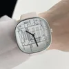 Bilek saatleri moda gündelik saatler kadınlar kare izle deri grup kuvars bayanlar hediyeler montre femme