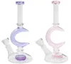 Vintage Premium Moon Glass Bong Eau Narguilé Pipe Original Glass Factory Made peut mettre le logo du client par DHL UPS CNE