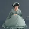 Casual Dresses Women Medieval Retro Gothiced Court Lolita Dress Royal Lady Ball Costume Ruffles Lapel Tight Midje Bowknot Elegant Vestido