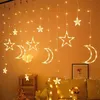 Star Moon Led Gordijn Garland String Light Eid Mubarak Ramadan Decoratie Islam Moslim Party Decor Al Adha Gift 220226249r