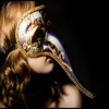 Дни маскировали мяч Костюм Партия высокого качества Венеция Италия Маска карнавальная прихоть длинная слон маска носа маски Hallowmas Маска 2193