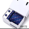 Bow Ties Neck Tie Set med Box Cufflinks Pocket Square For Men Business Gift Luxury Wedding Set Silk Slipsar Caravatas