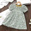 Robes de fille bébé filles Costume de fête florale doux Style coréen enfants mignon arc princesse fleur pour les mariages