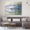 Canvas Wall Art De Seine in Port Villez Sneeuw Effect Claude Monet Schilderij Handgemaakte Olie Kunstwerk Modern Studio Decor