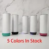 Wholesale 20oz Sublimation Bluetooth Tumblers Straight Speaker Tumblers 4 Colors Audio Stainless Steel Music Cup Creative Double Wall Mug With Lids