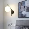 Wall Lamp Black Nordic Glass Led Indoor Moon Wandlamp Bedroom Aisle Decor Round Modern Bedside Light Lights