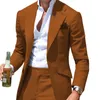 Heren Pakken Blazers Kostuums Pour Hommes Kraag Mannen Notched Groen Slim Fit Jassen Broek 2 STUKS Causale Zakelijke Bruiloft Bruidegom Dragen 230715