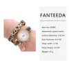 FanTeeDa Top marque femmes Bracelet montres dames amour Bracelet en cuir strass Quartz montre-Bracelet de luxe mode montre à Quartz