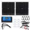 Annan elektronik 18V DC Solar Panel Kit Komplett 5V USB 2 -utgång med Controller Solar System Cells Charger för Battery Car RV Boat 400W 200W 230715