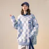 Suéter Feminino Kawaii Suéter de Malha Japonesa Y2k Moda Coreana Desenho Animado Bordado Harajuku Grande Manga Longa Colegial Tops 2023