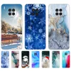 Voor Honor 50 Lite Case 6.67 Inch Back Phone Cover Huawei 50Lite Licht Coque Marmer Sneeuw Vlok Winter Kerst