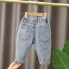 Frühling Kinder Mädchen Kleidung Baby Elastische Band Gerade bein Liebe Jeans Hosen für Mädchen Baby Kleidung Oberbekleidung Denim Hosen