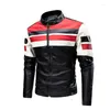 Jaquetas masculinas jaqueta de couro da motocicleta 2023 marca casual quente de lã motociclista bombardeiro PU masculino à prova de vento inverno casaco vintage