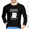 Men's Hoodies Meowster Kitten With Polyhedral Dice Set Long Sleeve And Dnd D 80s Sword Tabletop Rpg Trpg