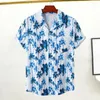 Мужские рубашки мужская рубашка пляж с лацкай с коротким рукавом карманный ice Silk Silk Summer Coconut Tree Printed Hawaiian