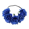 Dekorativa blommor Simulering Rose Crown pannband Flower Boho Hair Wreath Artificial Beach Headpiece