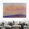 Handcrafted Claude Monet Oil Painting The Doges Palace Seen from San Giorgio Maggiore Landscape Canvas Art Beautiful Wall Decor