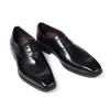 Chaussures habillées masculines classiques véritables à lacets en cuir en cuir un point d'affaires