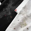 Men's T Shirts Men Cotton Loose Short Sleeve T-shirt Chinese Style Phoenix Embroidery Hip Hop Tees Shirt Fashion Streetwear Male