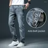 Männer Jeans Stretch Herren Hosen Lose Gerade Kleidung Mode Denim Hosen Baumwolle Männlich Grau Blau Schwarz Frühling Sommer