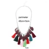 Naszyjniki wiszące lovbeafas bohemian oświadczenie kołnierz maxi naszyjnik kobiety biżuteria liście fringe fringe vintage choker collier femme