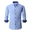 Herenoverhemden 2023 Advanced Fashion Shirt Non Iron Business Lange mouw