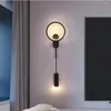 Wandleuchte, Nachttisch, Schlafzimmer, nordisch, schlicht, modern, Korridor, Gang, Streifen, Wohnzimmer, Hintergrund