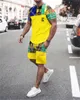 Men's Tracksuits Men's Summer Tracksuit Suits African Totem Series Sports Jogging Colorful T Shirt Outfits 3D Printed Breathable 2 Piece Sets 230715