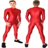 Red Lycra Spandex Catsuit Costume Unisex Yoga Costumi Sexy Donna Uomo Body Suit No Head Hand Foot Halloween Party Fancy Dress Cosp227J