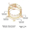 Anklets Fashion Gold Color Butterfly Anklet For Women Girls Beads Multilayer Beach Foot Bracelets Vintage Jewelry Gift