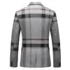 Costumes pour hommes Blazers Mariage Plaid Bleu Gris Veste Pantalon Gilet 3 Pcs Ensemble 2023 Slim Fit Business Tuxedo Dress Classique Manteau Formel 230715