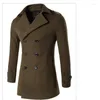 Мужские траншевые пальто 2023 Осень/зима шерстяное пальто с двойной грудью.