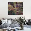 Handgjorda Claude Monet Oil Målning Den japanska bron The Water-Lily Pond Modern Canvas Art Modern Landscape Living Room Decor