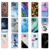 Voor Honor 50 Lite Case 6.67 Inch Back Phone Cover Huawei 50Lite Licht Coque Marmer Sneeuw Vlok Winter Kerst