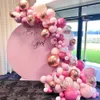 112pcs Rose Gold Confetti Chorme Metallic Balloon Arch Garland Pink Rose Red Latex Globos Wedding Birthday Party Decorations toy 23035