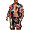 Survêtements pour hommes Hommes Ensembles Imprimer Patchwork Revers Manches courtes Chemise décontractée Short de plage Été Streetwear Vacances Costumes hawaïens Hommes S-4XL 230715