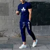 MĘŻCZYZNIK DRUKOWANIA 3D T-shirt z krótkim rękawem 2-częściowe letnie garnitur sportowy Casual Trend Ubrania