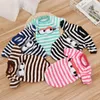 Dog Apparel Useful Pet Dress Autumn Clothes Soft Warm Striped Easy To Wear Cute Cat Hoodie