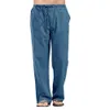 Men's Pants Cotton Linen Summer Solid Color Breathable Trousers Male Casual Elastic Waist Fitness 230715
