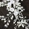 Pinces à cheveux faites à la main Vintage couleur argent cristal perle bandeau de mariée accessoires coiffures de mariage vigne bijoux ornements