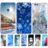 For Huawei Honor 8 Lite Soft Tpu Silicon Back Phone Cover For Protective Coque Bumper Marble Snow Flake Winter Christmas