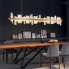 Chandeliers Geometry Marble Pieces Dimmable LED Home Deco Chandelier Lighting Lustre Suspension Luminaire Lampen For Dinning Room