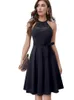 Calças Niceforever Verão Mulheres Elegantes Rendas Patchwork com Faixa Vestidos Cauda Festa de Casamento Vintage Flare Vestido A283