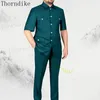 Herren Polos Thorndike Maßgeschneiderter Herrenanzug 2-teilig Klassisch Dunkelgrau Hochzeit für 2023 Slim Fit Bräutigam Smoking Kostüm Mariage Homme 230715