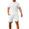 Zomer Europese Amerikaanse Heren Trainingspakken Polo Hals Korte Mouwen Shorts Tweedelige Sport Casual Heren Set