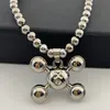 Pendant Necklaces Hip Hop Style Stainless Steel Round Bead Chain Quadangle Ball Necklace Fashion Men and Women's Niche Design Sense Necklace Gift 230715