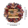 Dekoracyjne kwiaty patriotyczne wieniec niech Bóg błogosławi Ameryka Znak drzwi frontowych 40 cm czerwony biały i niebieski wystrój dnia prezydentów