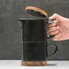 Tazze Nordic Mug Cup Caffè in ceramica stile giapponese con coperchio filtro per latte da colazione