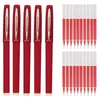 Długopisy 5+20pcs drobny punkt, żelowe pióra w rolce, czarny czerwony niebieski atrament, 0,5 mm / 0,7 mm / 1 mm o dużej pojemności długopis